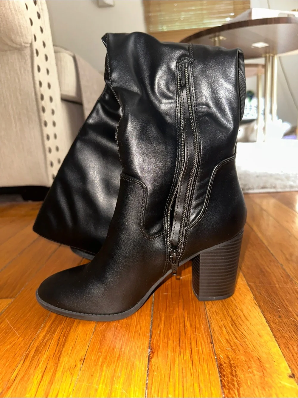 Sun + Stone over the knee black boots